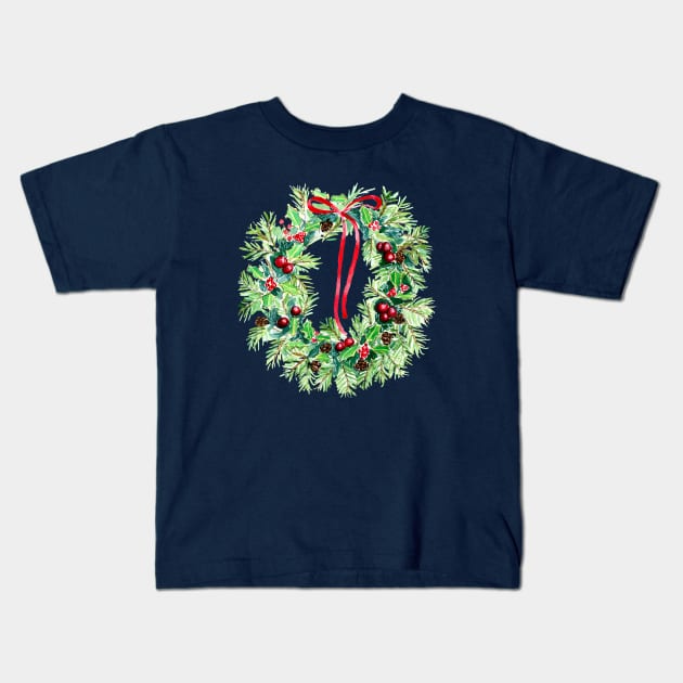 Wreath Kids T-Shirt by Bridgetdav